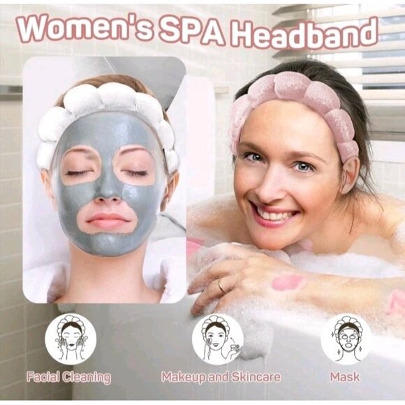 Skincare Headbands And Wristbands Soft Velvet Touch Gentle On Hair And Skin - Picture 2 of 7